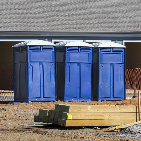 how often are the porta potties cleaned and serviced during a rental period in Amidon North Dakota